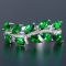 14k Gold 1.48 Ctw Vivid Green Natural Tsavorite & Diamond Ring
