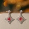 14k Gold 0.70 Ctw Natural Pink Diamond & Diamond Earrings