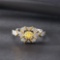 14k Gold 0.31 Ctw Natural Yellow Diamond & Diamond Ring