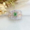14k Gold 1.32 Ctw Natural Green Diamond & Diamond Ring