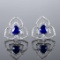 14k Gold 1.89 Ctw Natural Sapphire & Diamond Earrings