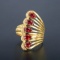 14k Gold 1.14 Ctw Vivid Red Natural Ruby & Diamond Ring