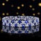 14k Gold 19.78 Ctw Natural Sapphire & Sapphire Bracelet
