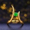 14k Gold 0.44 Ct Vivid Green Natural Emerald & Solitaire Ring