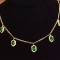 14k Gold 2.2 Ct Vivid Green Natural Emerald & Diamond Necklace