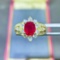 14k Gold 2.60 Ctw Vivid Red Natural Ruby & Diamond Ring