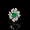 14k Gold 3.57 Ctw Vivid Green Natural Emerald & Diamond Ring/pendant