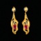 14k Gold 1.28 Ctw Vivid Red Natural Ruby & Diamond Earrings