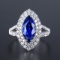 14k Gold 2.98 Ctw Natural Sapphire & Diamond Ring