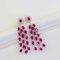 14k Gold 7.9 Ct Natural Ruby & Diamond Earrings