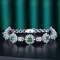 14k Gold 2.25 Ctw Vivid Green Natural Emerald & Diamond Bracelet