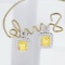 14k Gold 1.95 Ctw Natural Yellow Diamond & Diamond Earrings