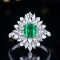 14k Gold 2.09 Ctw Vivid Green Natural Emerald & Diamond Ring/pendant