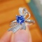 14k Gold 1.33 Ctw Natural Sapphire & Diamond Ring
