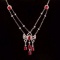 14k Gold 2.05 Ctw Vivid Red Natural Ruby & Diamond Necklace