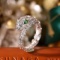 14k Gold 0.97 Ctw Vivid Green Natural Tsavorite & Diamond Ring