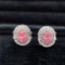 14k Gold 1.27 Ctw Natural Pink Diamond & Diamond Earrings