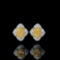 14k Gold 2.30 Ctw Natural Yellow Diamond & Diamond Earrings