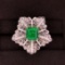 14k Gold 3.03 Ctw Vivid Green Natural Emerald & Diamond Ring/pendant