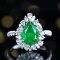 14k Gold 3.02 Ctw Vivid Green Natural Emerald & Diamond Ring/pendant