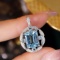 14k Gold 5.66 Ctw Natural Aquamarine & Diamond Pendant