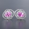 14k Gold 2.57 Ctw Natural Padparadscha Sapphire & Diamond Earrings