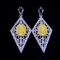 14k Gold 1.50 Ctw Natural Yellow Diamond & Diamond Earrings