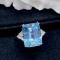 14k Gold 7.92 Ct Natural Aquamarine & Diamond Ring