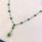 14k Gold 9.80 Ct Vivid Green Natural Emerald & Diamond Necklace
