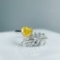 14k Gold 0.63 Ctw Natural Yellow Diamond & Diamond Ring