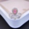 Gia Certified 14k Gold 0.72 Ctw Natural Pink Diamond & Diamond Ring