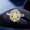 14k Gold 0.56 Ctw Natural Yellow Diamond & Diamond Ring