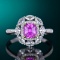 14k Gold 1.01 Ctw Natural Padparadscha Sapphire & Diamond Ring