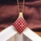 14k Gold 6.22 Ct Vivid Red Natural Ruby & Diamond Pendant