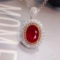 14k Gold 1.31 Ctw Natural Ruby & Diamond Pendant