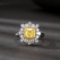 14k Gold 1.83 Ctw Natural Yellow Diamond & Diamond Ring