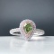 14k Gold 0.68 Ctw Natural Green Diamond & Diamond Ring