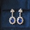 14k Gold 3.41 Ctw Natural Sapphire & Diamond Earrings