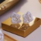 14k Gold 1.20 Ct Natural H Diamond & Flowers Earrings