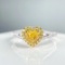 14k Gold 0.71 Ctw Natural Yellow Diamond & Diamond Ring