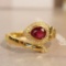 14k Gold 0.72 Ctw Natural Ruby & Diamond Ring