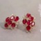 14k Gold 3.55 Ctw Natural Ruby & Diamond Earrings