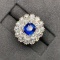 14k Gold 6.07 Ctw Natural Sapphire & Diamond & Cocktail Ring/pendant