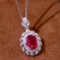 14k Gold 1.06 Ctw Vivid Red Natural Ruby & Diamond Pendant