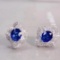 14k Gold 1.88 Ctw Natural Sapphire & Diamond Earrings