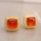 14k Gold 5.40 Ctw Natural Spessartine & Diamond Earrings