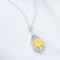 14k Gold 1.76 Ctw Natural Yellow Diamond & Diamond Necklace