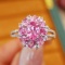 14k Gold 1.87 Ctw Natural Padparadscha Sapphire & Diamond Ring