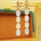 14k Gold 3.23 Ctw Natural Opal & Diamond Earrings