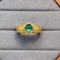 14k Gold 1.00 Ct Vivid Green Natural Emerald & Diamond Ring